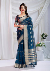Twilight Bloom Zari Weave Saree with Zari Butta